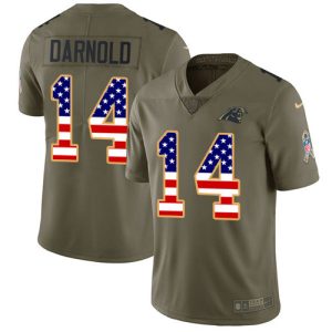 Elegant Unique Sturdy Graceful Panthers #14 Sam Darnold Olive/USA Flag Men's Stitched NFL Limited 2017 Salute To Service Jersey for the Ultimate Fan Experience