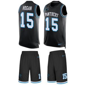 Marvelous Sleek Panthers #15 Chris Hogan Black Team Color Men's Stitched NFL Limited Tank Top Suit Jersey for a Memorable Fan Moment