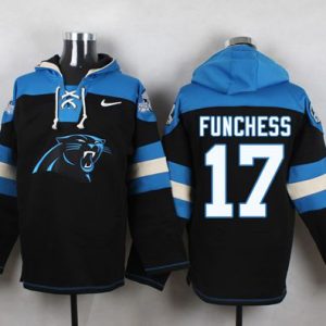 Exclusive Luxurious Classic Panthers #17 Devin Funchess Black Player Pullover NFL Hoodie for a Stylish Sporting Appearance
