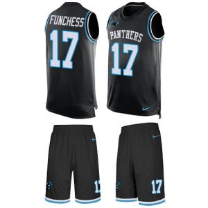 Exclusive Sleek Panthers #17 Devin Funchess Black Team Color Men's Stitched NFL Limited Tank Top Suit Jersey for Game Day