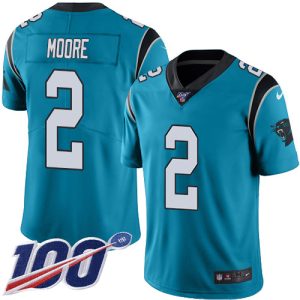 Premium Gorgeous Fantastic Panthers #2 DJ Moore Blue Alternate Men's Stitched NFL 100th Season Vapor Untouchable Limited Jersey to Boost Team Spirit