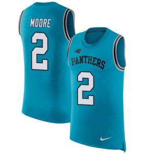 Vibrant Exclusive Panthers #2 DJ Moore Blue Alternate Men's Stitched NFL Limited Rush Tank Top Jersey to Boost Team Spirit