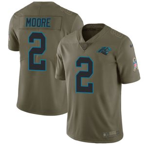 Graceful Trendy Fantastic Panthers #2 DJ Moore Olive Men's Stitched NFL Limited 2017 Salute To Service Jersey for Game Day