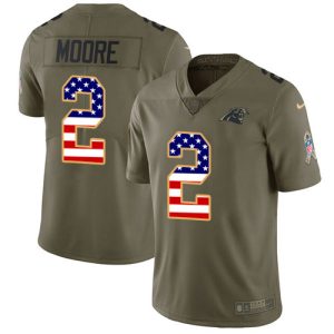 Fantastic Authentic Exquisite Comfortable Panthers #2 DJ Moore Olive/USA Flag Youth Stitched NFL Limited 2017 Salute To Service Jersey to Boost Team Spirit