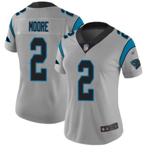 Stylish Fantastic Handsome Panthers #2 DJ Moore Silver Women's Stitched NFL Limited Inverted Legend Jersey for True Fans