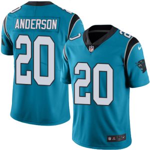 Cozy Classic Premium Modern Panthers #20 C.J. Anderson Blue Men's Stitched NFL Limited Rush Jersey to Show Your Support