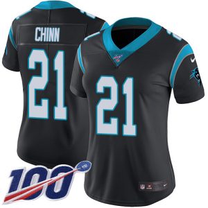 Vibrant Luxurious Panthers #21 Jeremy Chinn Black Team Color Women's Stitched NFL 100th Season Vapor Untouchable Limited Jersey for True Fans