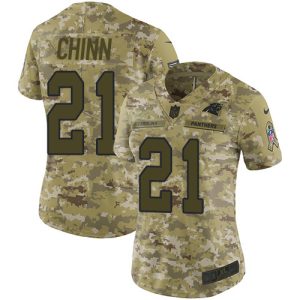 Cozy Stylish Impressive Marvelous Panthers #21 Jeremy Chinn Camo Women's Stitched NFL Limited 2018 Salute To Service Jersey to Boost Team Spirit