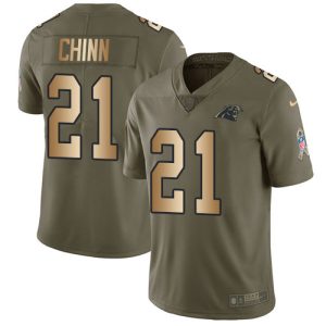 Unique Attractive Eye   catching Panthers #21 Jeremy Chinn Olive/Gold Youth Stitched NFL Limited 2017 Salute To Service Jersey to Elevate Your Game Day Look