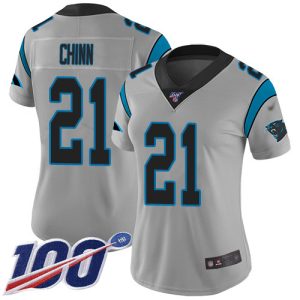 Cool Sleek Panthers #21 Jeremy Chinn Silver Women's Stitched NFL Limited Inverted Legend 100th Season Jersey to Show Your Support