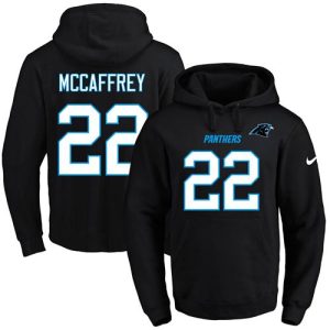 Impressive Luxurious Distinctive Panthers #22 Christian McCaffrey Black Name & Number Pullover NFL Hoodie to Boost Team Spirit