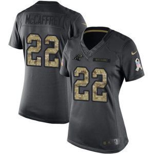 Gorgeous Distinctive Fashionable Panthers #22 Christian McCaffrey Black Women's Stitched NFL Limited 2016 Salute to Service Jersey to Stand Out in the Crowd