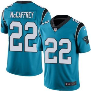 Exclusive Graceful Panthers #22 Christian McCaffrey Blue Alternate Youth Stitched NFL Vapor Untouchable Limited Jersey for Game Day