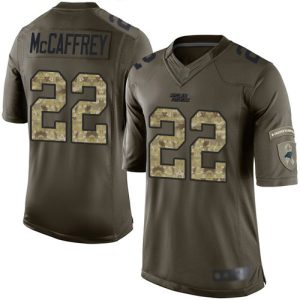 Marvelous Sleek Superb Panthers #22 Christian McCaffrey Green Men's Stitched NFL Limited 2015 Salute to Service Jersey for True Fans