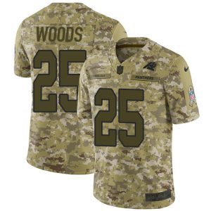 Exclusive Stylish Marvelous Distinctive Panthers #25 Xavier Woods Camo Men's Stitched NFL Limited 2018 Salute To Service Jersey to Stand Out in the Crowd