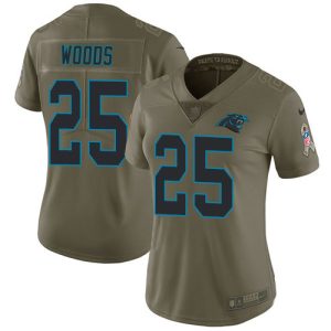 Outstanding Exquisite High Quality Panthers #25 Xavier Woods Olive Women's Stitched NFL Limited 2017 Salute To Service Jersey to Show Your Support