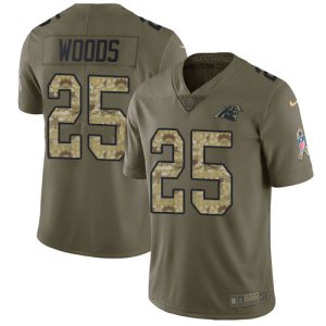 Modern Luxurious Elegant Impressive Panthers #25 Xavier Woods Olive/Camo Youth Stitched NFL Limited 2017 Salute To Service Jersey to Show Your Support