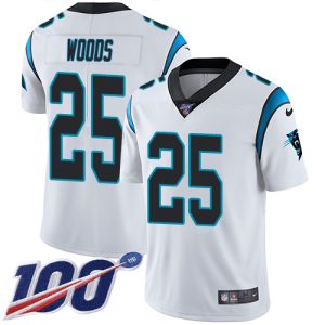 High Quality Luxurious Unique Handsome Panthers #25 Xavier Woods White Men's Stitched NFL 100th Season Vapor Untouchable Limited Jersey to Boost Team Spirit