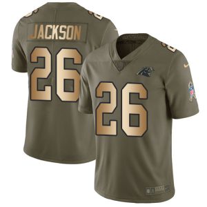Outstanding Sturdy Panthers #26 Donte Jackson Olive/Gold Youth Stitched NFL Limited 2017 Salute to Service Jersey to Elevate Your Game Day Look