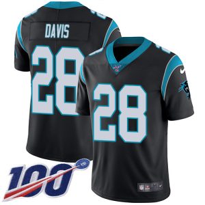 Trendy Sleek Panthers #28 Mike Davis Black Team Color Men's Stitched NFL 100th Season Vapor Untouchable Limited Jersey to Stand Out in the Crowd