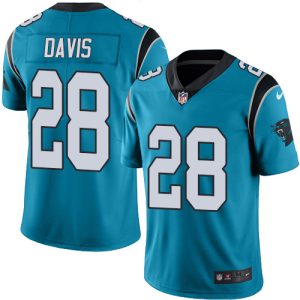 Elegant Authentic Sturdy Panthers #28 Mike Davis Blue Alternate Men's Stitched NFL Vapor Untouchable Limited Jersey for True Fans