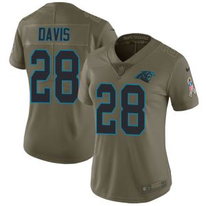 Marvelous Stunning Handsome Elegant Panthers #28 Mike Davis Olive Women's Stitched NFL Limited 2017 Salute To Service Jersey for an Unforgettable Season