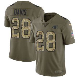 Fabulous Chic Impressive Smart Panthers #28 Mike Davis Olive/Camo Men's Stitched NFL Limited 2017 Salute To Service Jersey to Stand Out in the Crowd