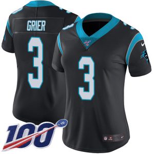 Elegant Classic Sleek Panthers #3 Will Grier Black Team Color Women's Stitched NFL 100th Season Vapor Untouchable Limited Jersey to Elevate Your Game Day Look