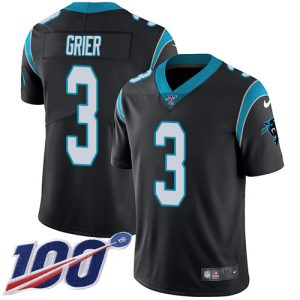 Classic Comfortable Fantastic Panthers #3 Will Grier Black Team Color Youth Stitched NFL 100th Season Vapor Untouchable Limited Jersey for True Fans