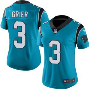 Fabulous Authentic Panthers #3 Will Grier Blue Alternate Women's Stitched NFL Vapor Untouchable Limited Jersey to Stand Out in the Crowd
