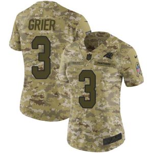 Graceful Handsome Impressive Panthers #3 Will Grier Camo Women's Stitched NFL Limited 2018 Salute To Service Jersey for an Unforgettable Season