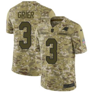 Gorgeous Classic Handsome Panthers #3 Will Grier Camo Youth Stitched NFL Limited 2018 Salute To Service Jersey to Elevate Your Game Day Look