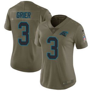 Exclusive Premium Panthers #3 Will Grier Olive Women's Stitched NFL Limited 2017 Salute To Service Jersey to Elevate Your Game Day Look