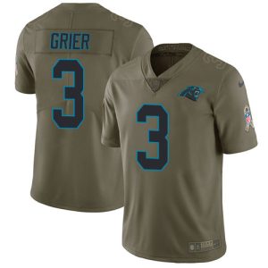 Classic Eye   catching Marvelous Panthers #3 Will Grier Olive Youth Stitched NFL Limited 2017 Salute To Service Jersey for a Stylish Sporting Appearance