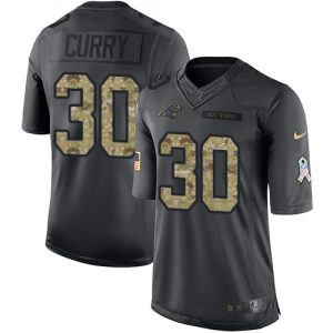 Impressive Eye   catching Fashionable Premium Panthers #30 Stephen Curry Black Men's Stitched NFL Limited 2016 Salute to Service Jersey to Show Your Support