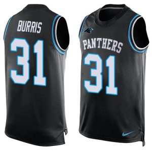 Classic Fabulous Panthers #31 Juston Burris Black Team Color Men's Stitched NFL Limited Tank Top Jersey for an Unforgettable Season