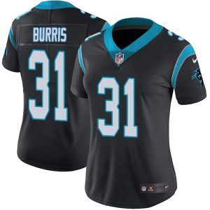 Luxurious Stylish Attractive Panthers #31 Juston Burris Black Team Color Women's Stitched NFL Vapor Untouchable Limited Jersey to Elevate Your Game Day Look