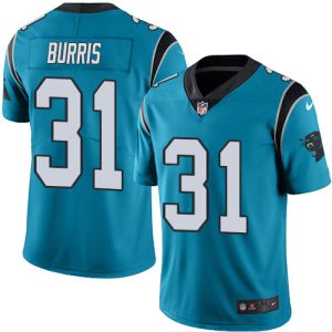 Smart Premium Classic Panthers #31 Juston Burris Blue Men's Stitched NFL Limited Rush Jersey for Game Day