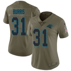 Dashing Chic Premium Cozy Panthers #31 Juston Burris Olive Women's Stitched NFL Limited 2017 Salute To Service Jersey to Elevate Your Game Day Look