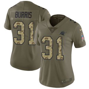 Gorgeous High Quality Panthers #31 Juston Burris Olive/Camo Women's Stitched NFL Limited 2017 Salute To Service Jersey to Elevate Your Game Day Look