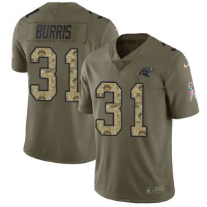 Fashionable Gorgeous Exclusive Premium Panthers #31 Juston Burris Olive/Camo Youth Stitched NFL Limited 2017 Salute To Service Jersey for Game Day