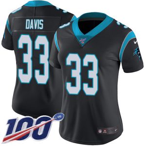 Sleek Sturdy Panthers #33 Tae Davis Black Team Color Women's Stitched NFL 100th Season Vapor Untouchable Limited Jersey to Stand Out in the Crowd