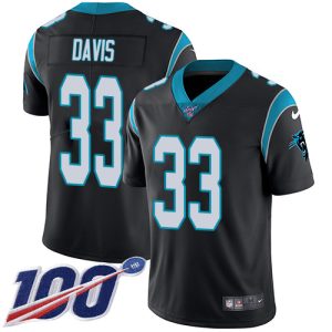Comfortable Stunning Panthers #33 Tae Davis Black Team Color Youth Stitched NFL 100th Season Vapor Untouchable Limited Jersey for Game Day