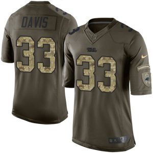 Chic Fashionable Modern Attractive Panthers #33 Tae Davis Green Youth Stitched NFL Limited 2015 Salute to Service Jersey to Boost Team Spirit