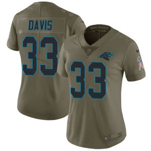 Gorgeous Dashing Panthers #33 Tae Davis Olive Women's Stitched NFL Limited 2017 Salute To Service Jersey to Stand Out in the Crowd