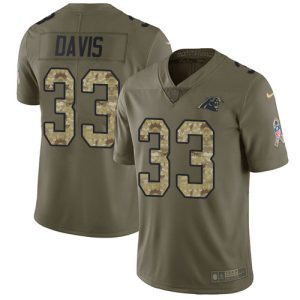 Stylish Vibrant Elegant Panthers #33 Tae Davis Olive/Camo Men's Stitched NFL Limited 2017 Salute To Service Jersey for a Stylish Sporting Appearance