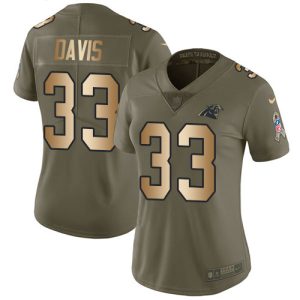 Fabulous Gorgeous Cozy Panthers #33 Tae Davis Olive/Gold Women's Stitched NFL Limited 2017 Salute To Service Jersey to Show Your Support