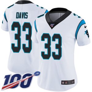 Trendy Alluring Panthers #33 Tae Davis White Women's Stitched NFL 100th Season Vapor Untouchable Limited Jersey for True Fans