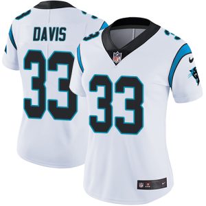 Cozy Graceful Stylish Panthers #33 Tae Davis White Women's Stitched NFL Vapor Untouchable Limited Jersey to Elevate Your Game Day Look