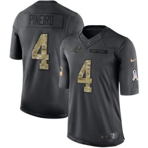 Authentic Classic Panthers #4 Eddy Pineiro Black Men's Stitched NFL Limited 2016 Salute to Service Jersey for a Stylish Sporting Appearance